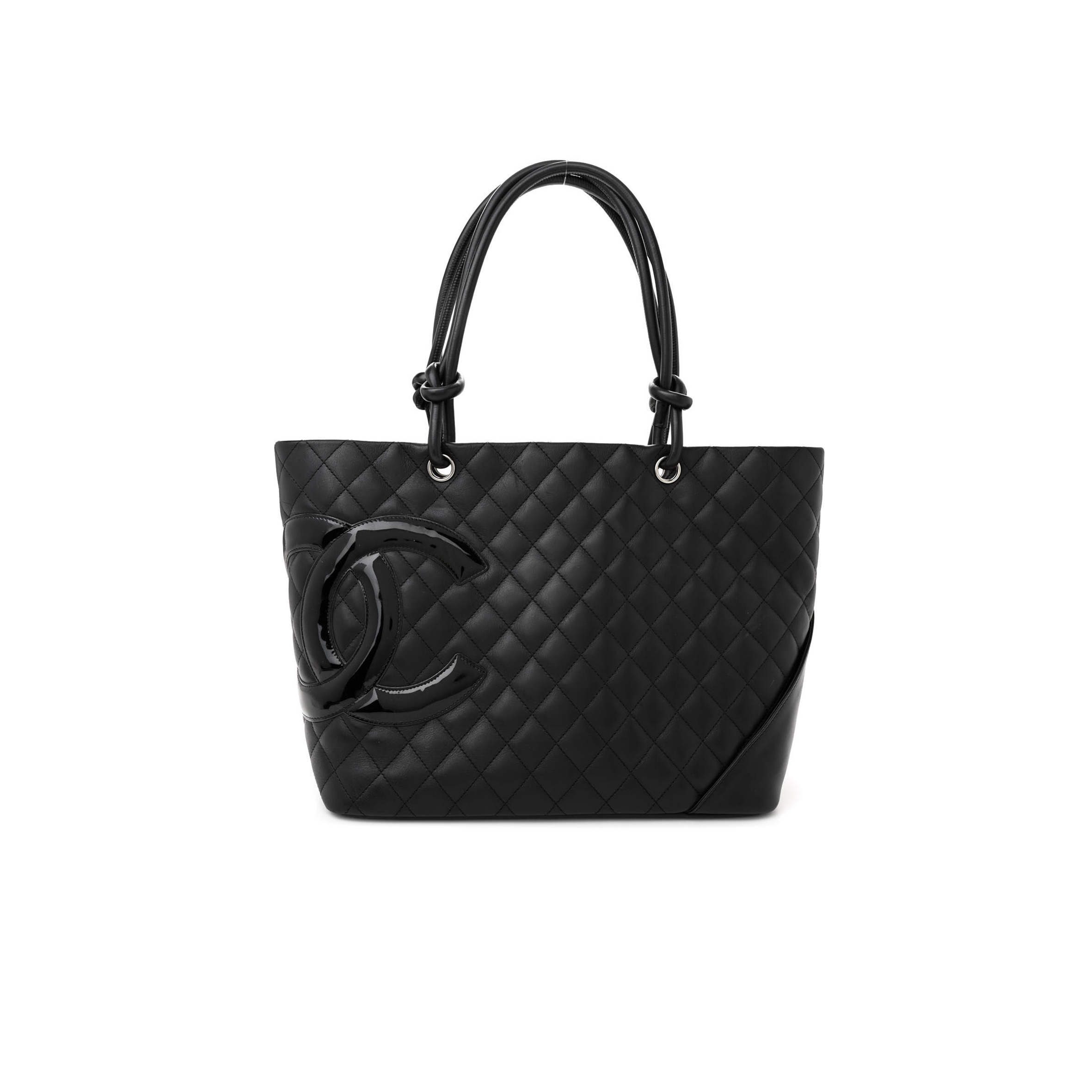 CHANEL CALFSKIN QUILTED LARGE CAMBON TOTE BLACK (30*25*15cm) 